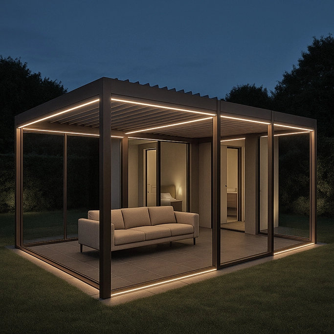 Pergola Easy in giardino con casa